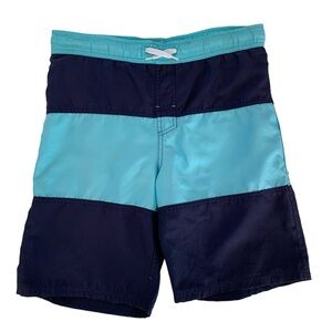 Cherokee Swim Trunks Stripes Drawstring Pockets Blue Men's Size Large